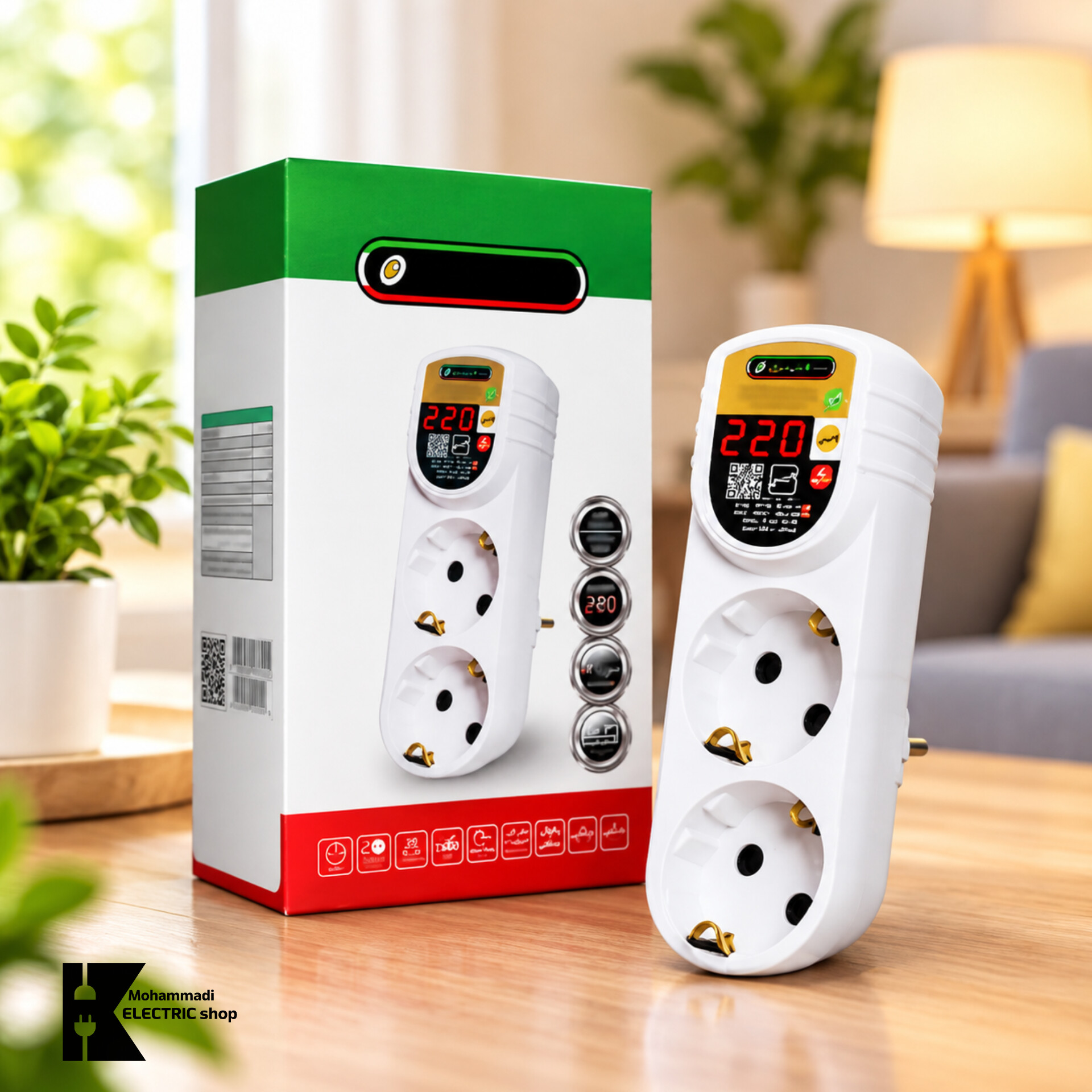 محافظ برق دیجیتال ارت دار لباسشویی و ظرفشویی نمودار کنترل مدل M128+ سورنا